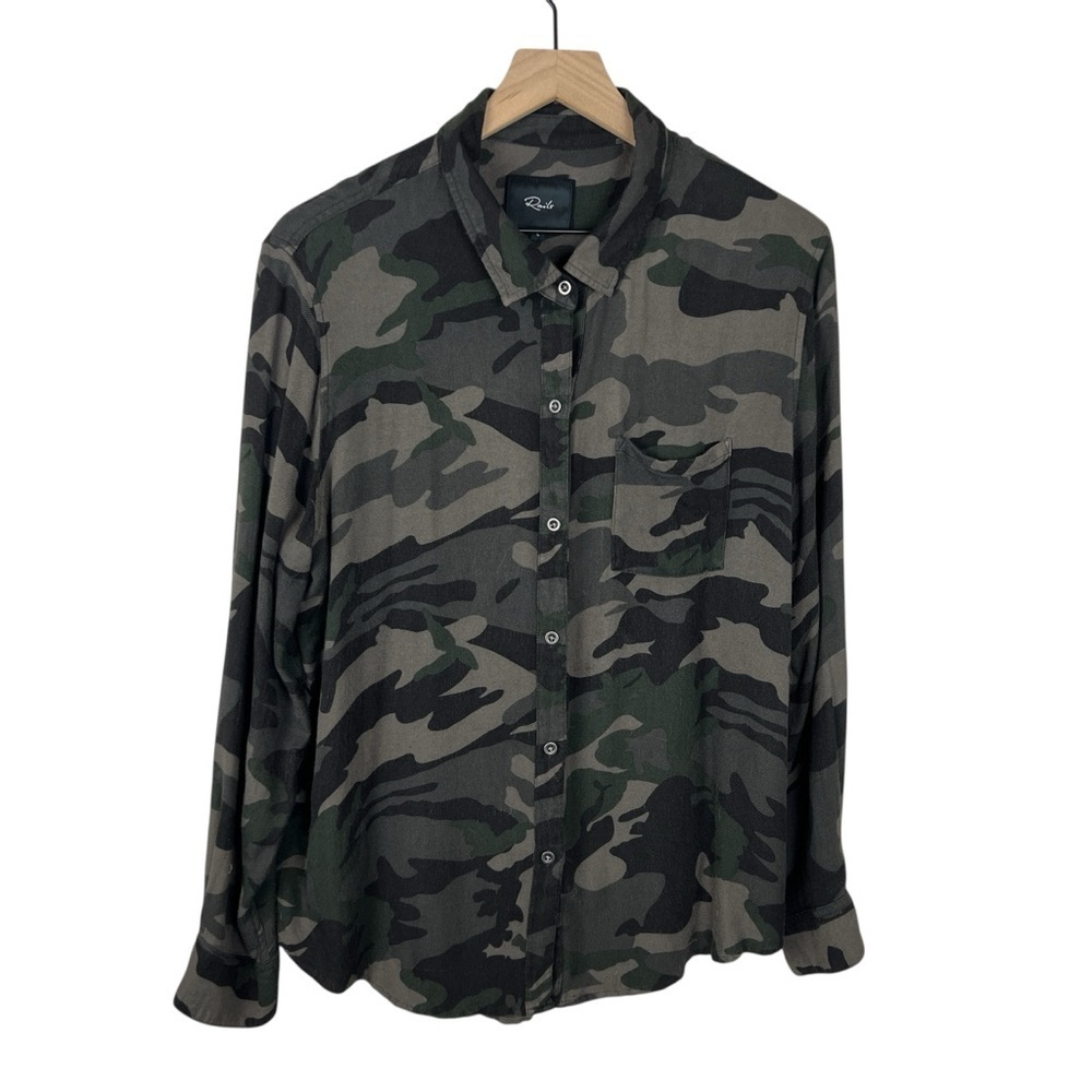 Rails Hunter Camo Forest Green Button Up Long Sleeve Shirt